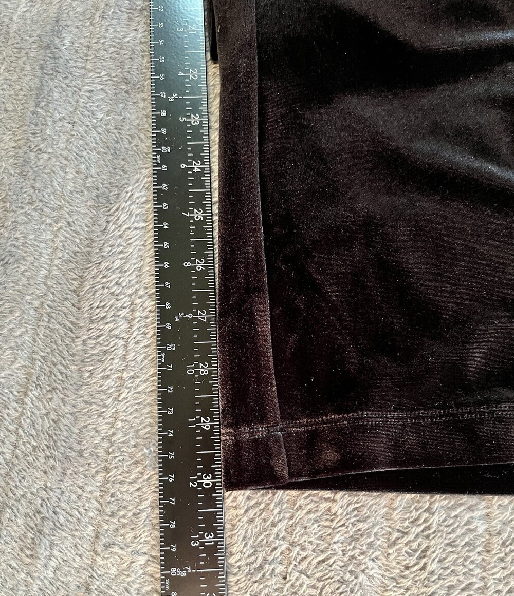 Women’s Lands' End Black Velvet Pants Size Med Elastic Waist Wide Leg Holiday - Picture 14 of 14